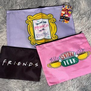 Friends Themed Pouch Set nwt